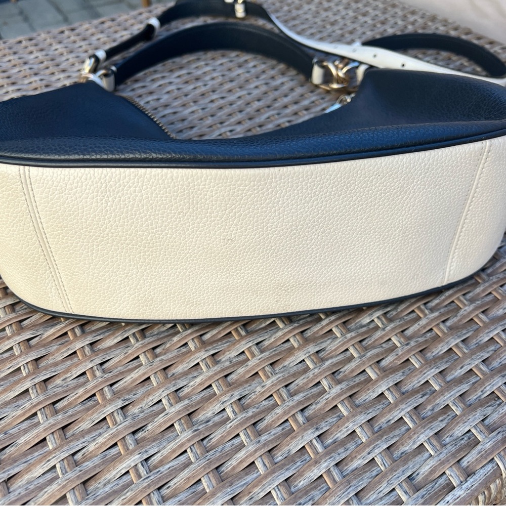 Coach Harley East West Hobo Navy Blue Ivory Leather Shoulder & Crossbody Bag - Picture 5 of 11